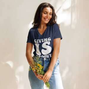 "Giving is Groovy" - Women’s relaxed v-neck t-shirt